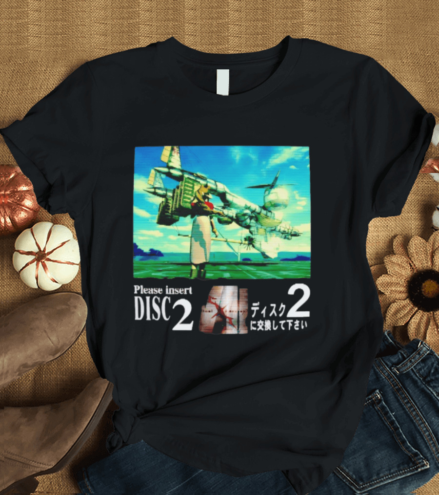 Please Insert Disc 2 Retro Anime Video Game Aesthetic T-Shirt