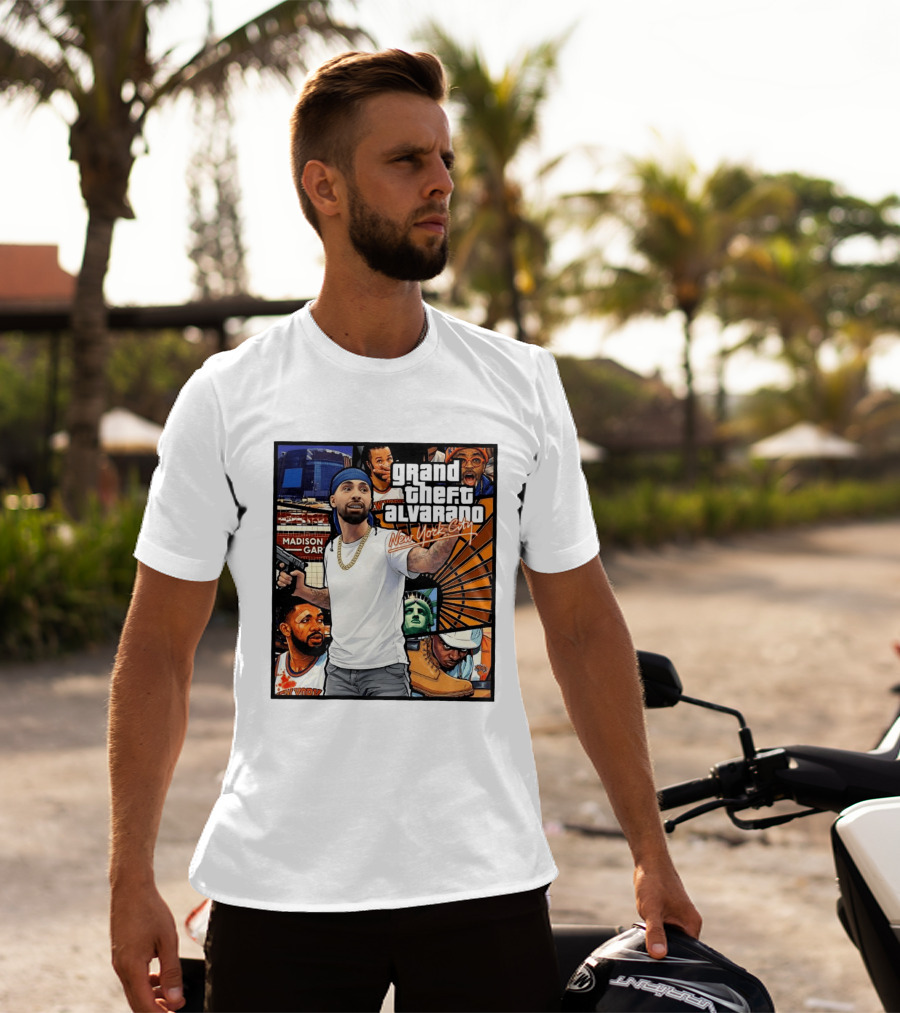 Grand Theft Alvarado New York City Madison Square Garden Statue Of Liberty T-Shirt