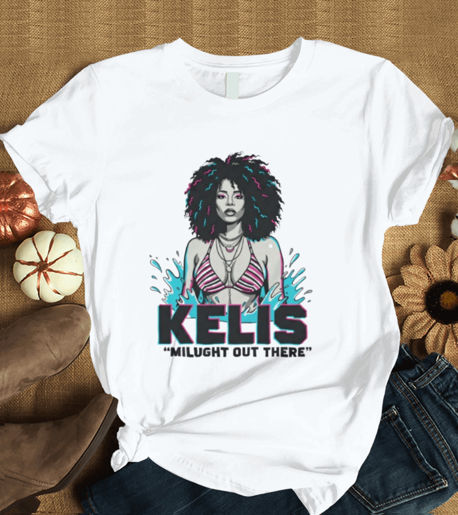 Kelis Milught Out There Striped Bikini T-Shirt