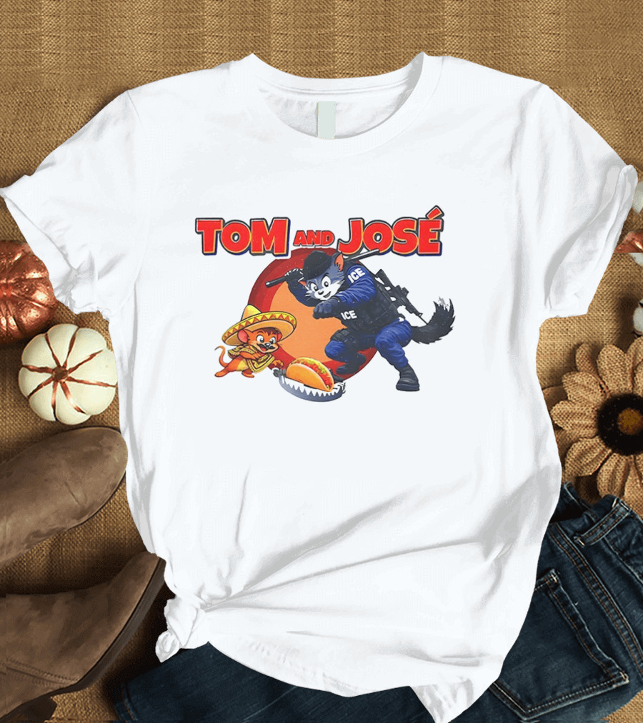Tom And José ICE Chase Fiesta Hat Taco Moon T-Shirt
