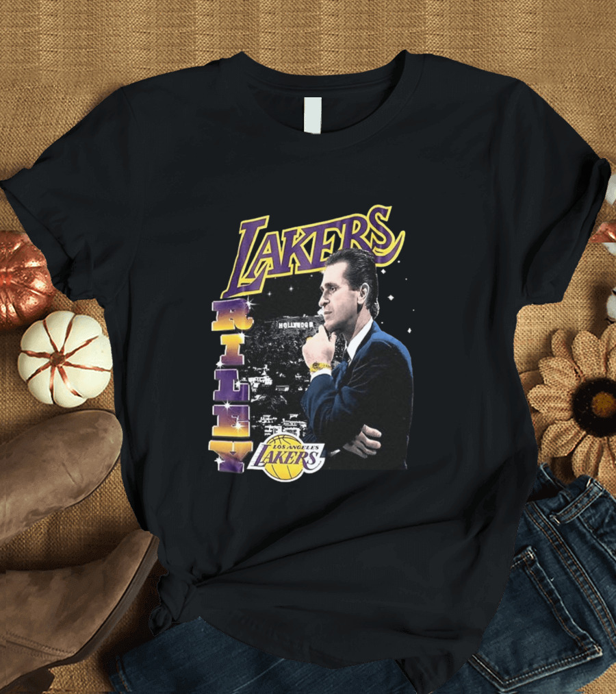 Los Angeles Lakers Pat Riley Hollywood Coach 1981 1990 T-Shirt