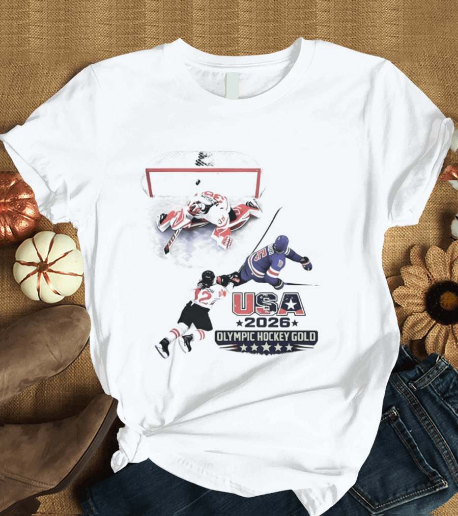 USA 2026 Olympic Hockey Gold Milano Cortina American T-Shirt