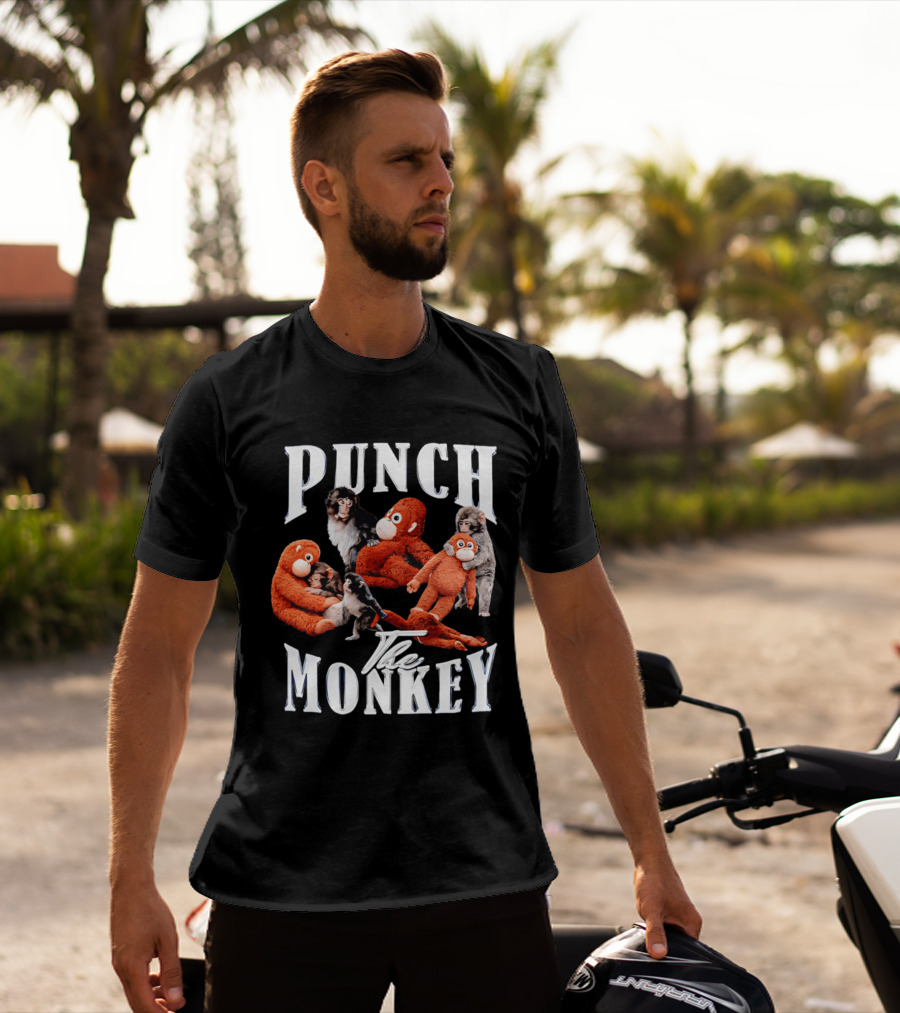 Punch The Monkey Stuffed Animal Toy Collection Playful T-Shirt