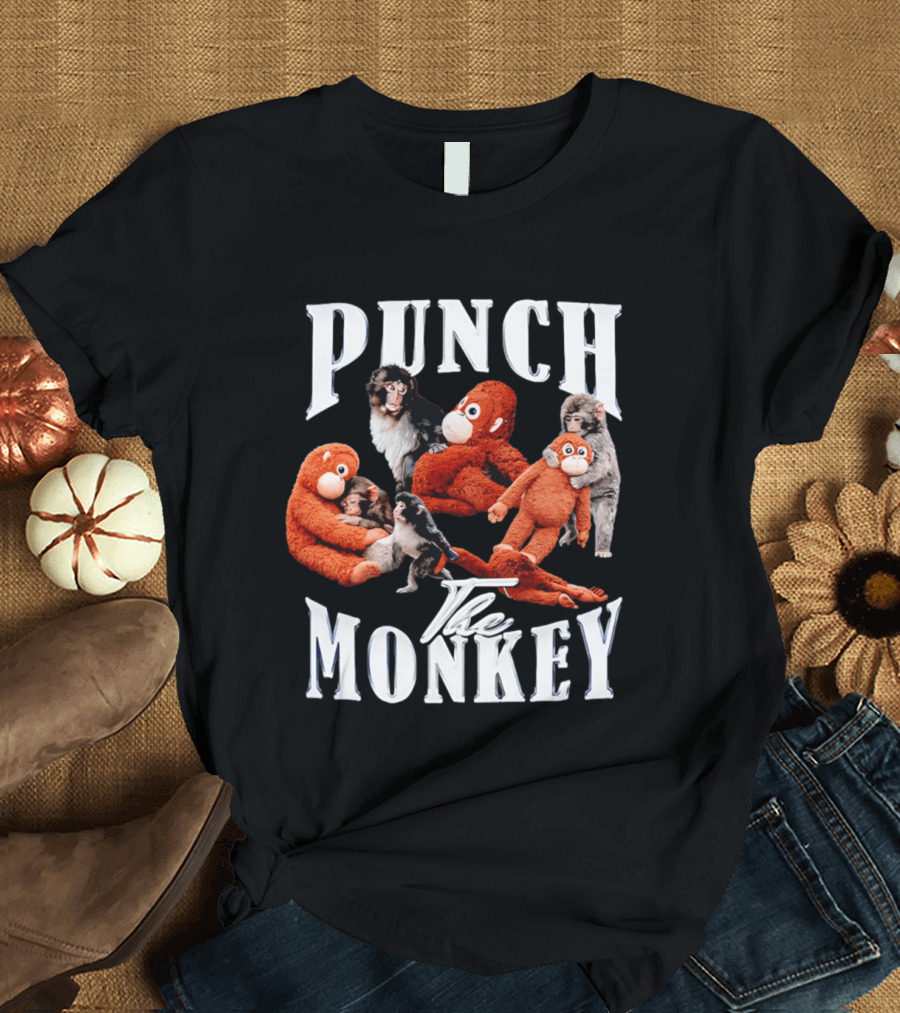 Punch The Monkey Stuffed Animal Toy Collection Playful T-Shirt