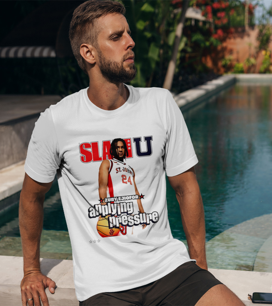 Zuby Ejiofor St. John's Red Storm SlamU Basketball Applying Pressure T-Shirt