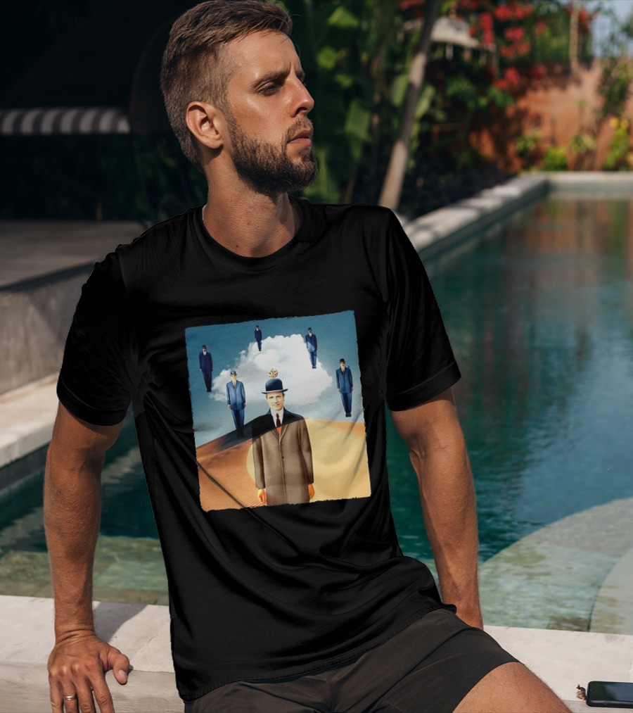 René Magritte X Jean Leloup Son Of Man Remix Surreal Desert Landscape T-Shirt