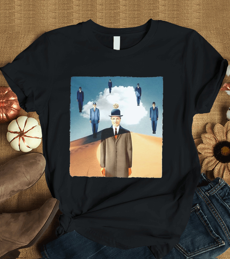 René Magritte X Jean Leloup Son Of Man Remix Surreal Desert Landscape T-Shirt