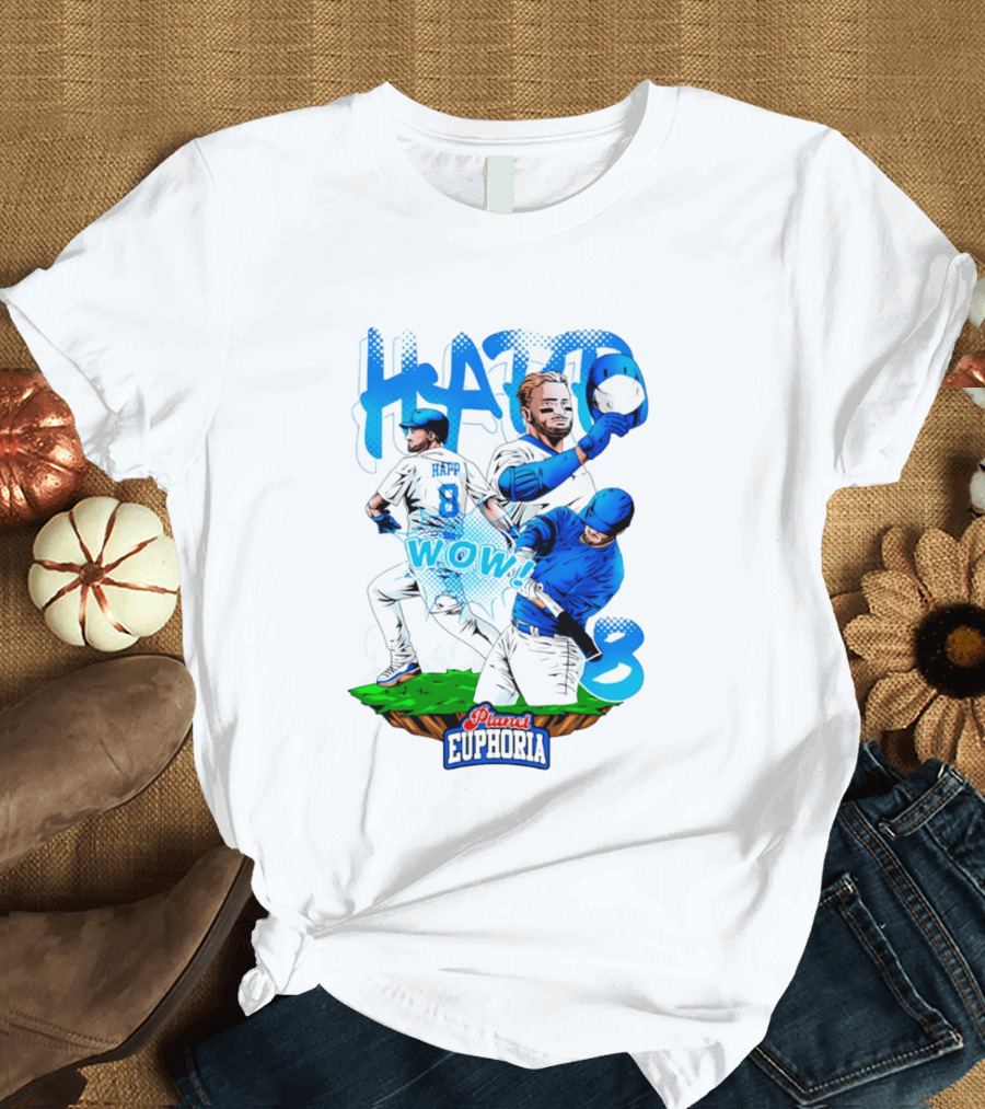 Planet Euphoria Ian Happ WOW 8 Chicago Cubs T-Shirt