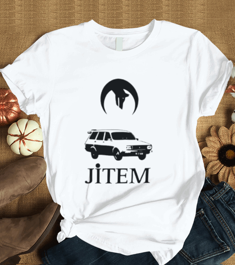 Jitem Beyaz Toros Wolf Symbol Oversize T-Shirt