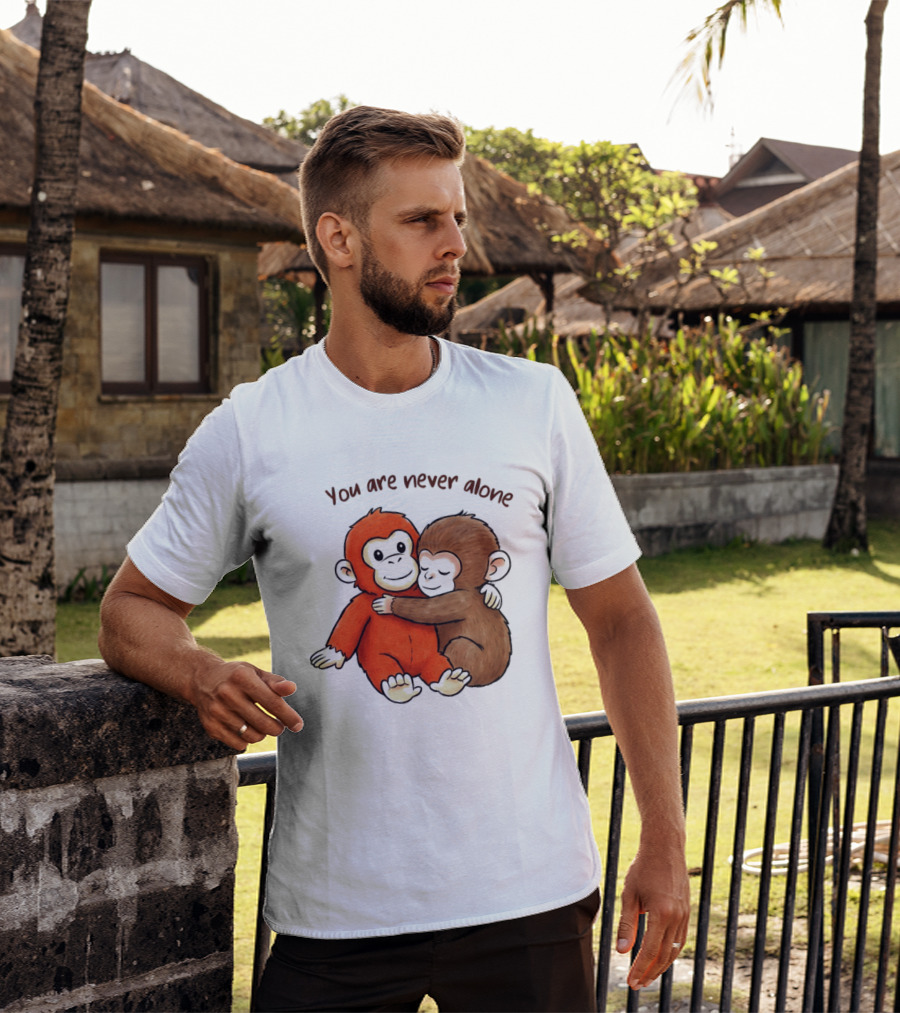 Punch The Monkey Panchi Kun You Are Never Alone Hugging Friends T-Shirt