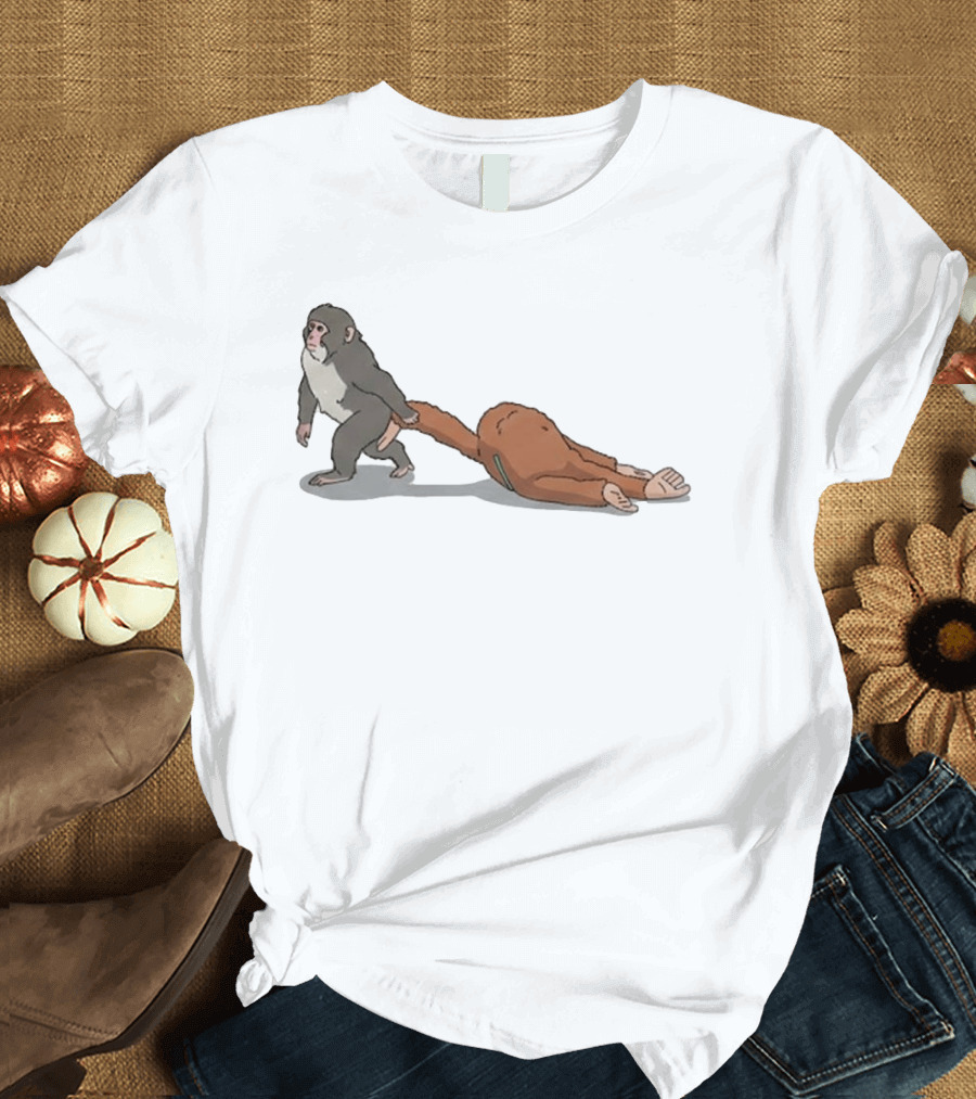 Punch The Monkey Dragging Full Body Costume T-Shirt