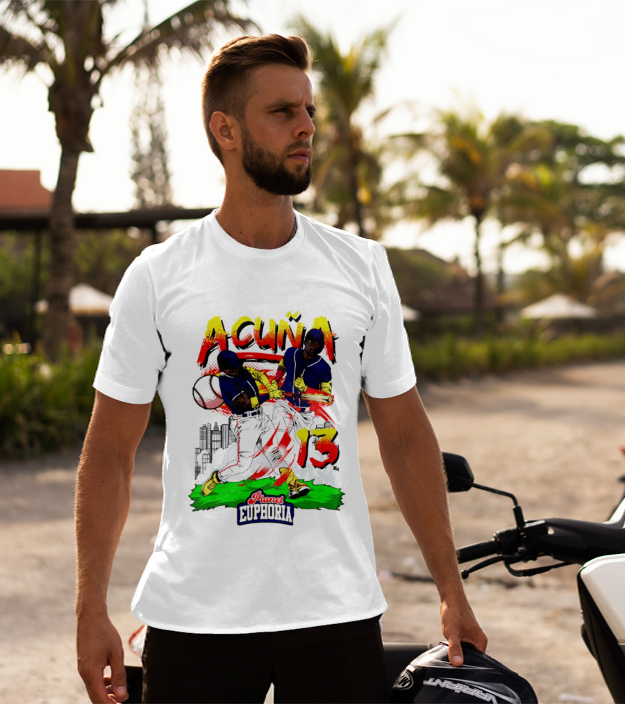 Acuna Euphoria Atlanta Braves 13 Hand Drawn T-Shirt