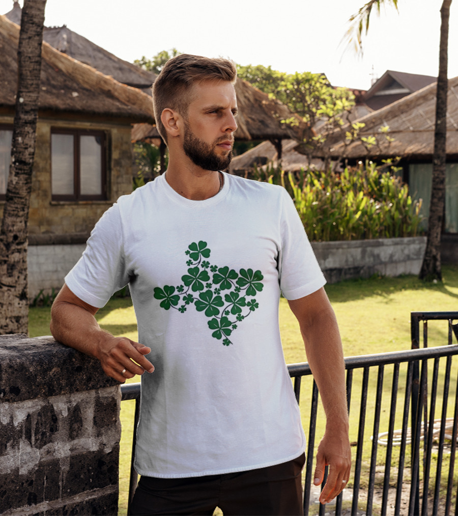 Texas Shamrock Map St Patrick's Day Celebration T-Shirt