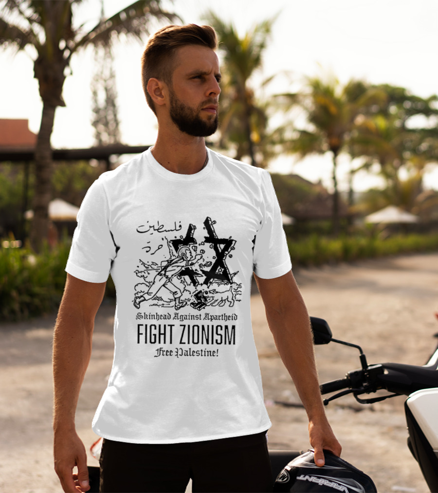 Skinhead Against Apartheid Fight Zionism Free Palestine T-Shirt