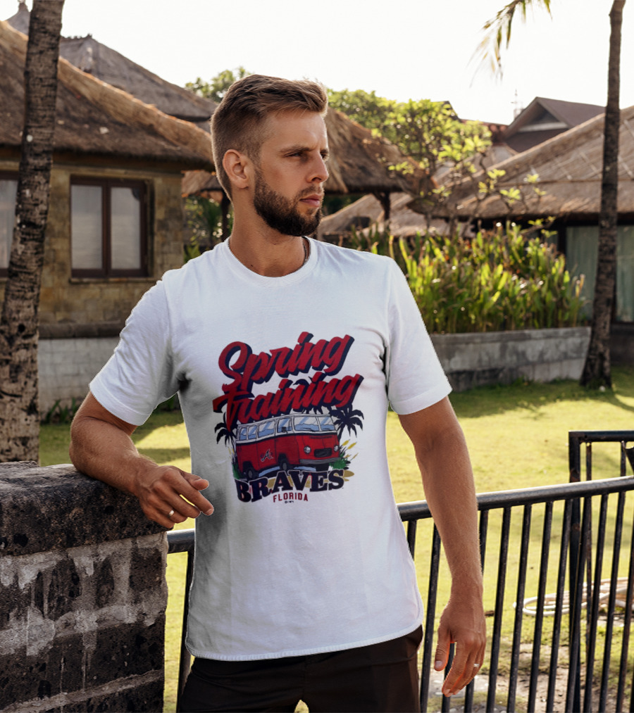 Spring Training Braves Florida Vintage VW Bus Palm Trees T-Shirt