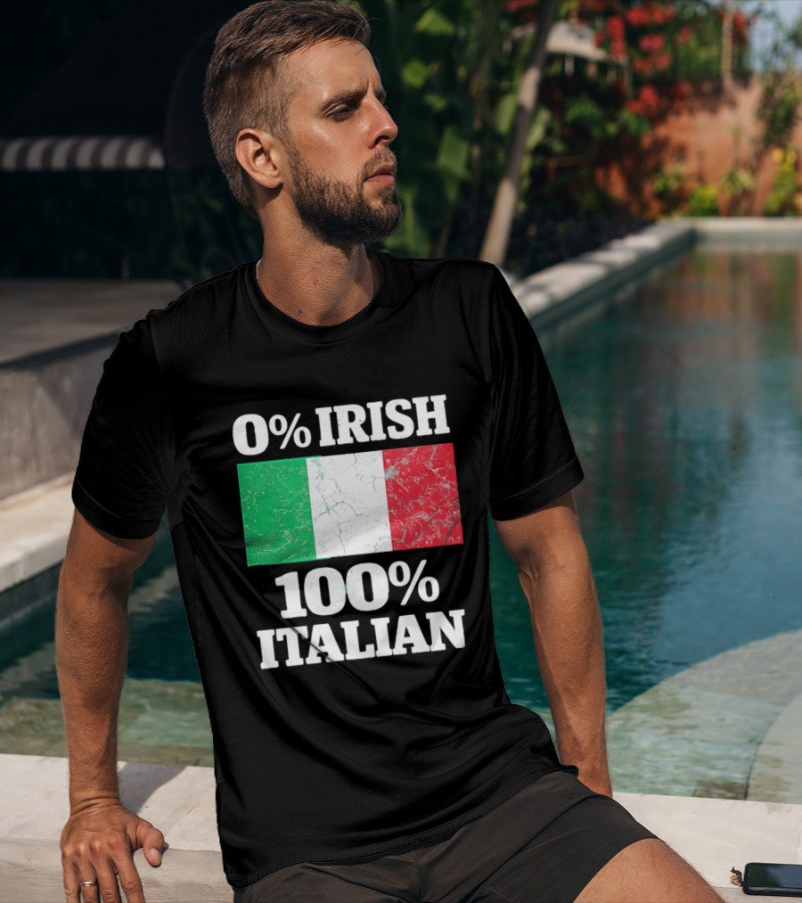 0 Irish 100 Italian Flag Heritage Pride Italy T-Shirt