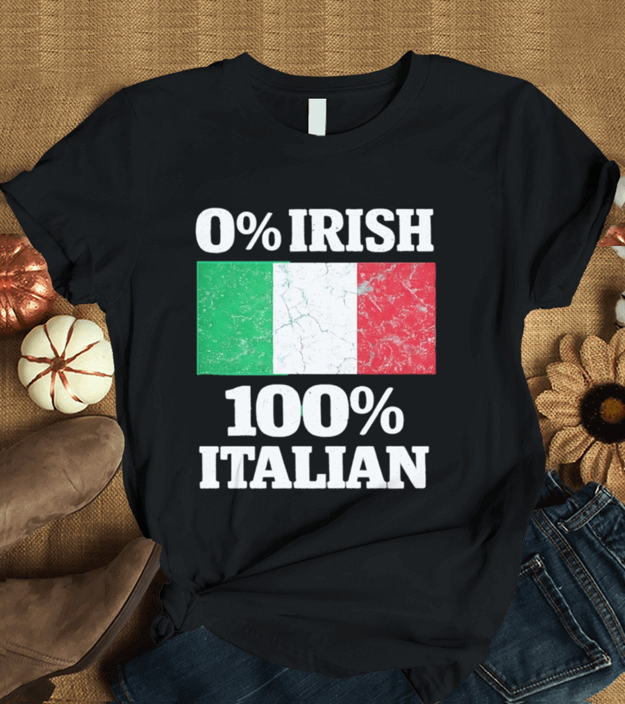 0 Irish 100 Italian Flag Heritage Pride Italy T-Shirt