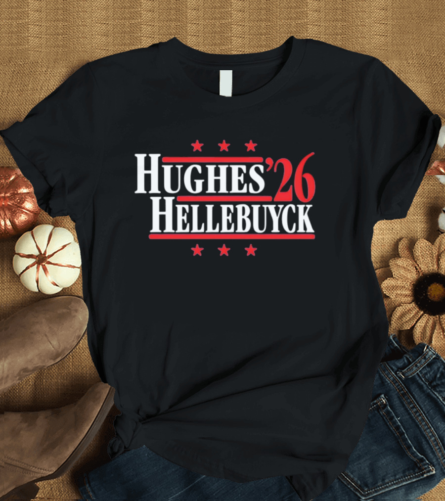 Hughes Hellebuyck '26 Team USA Stars T-Shirt