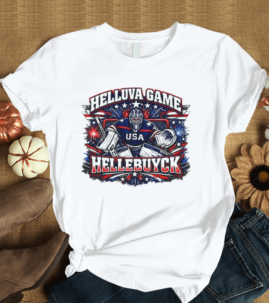 HelluVa Game Hellebuyck USA Ice Hockey World Champion T-Shirt