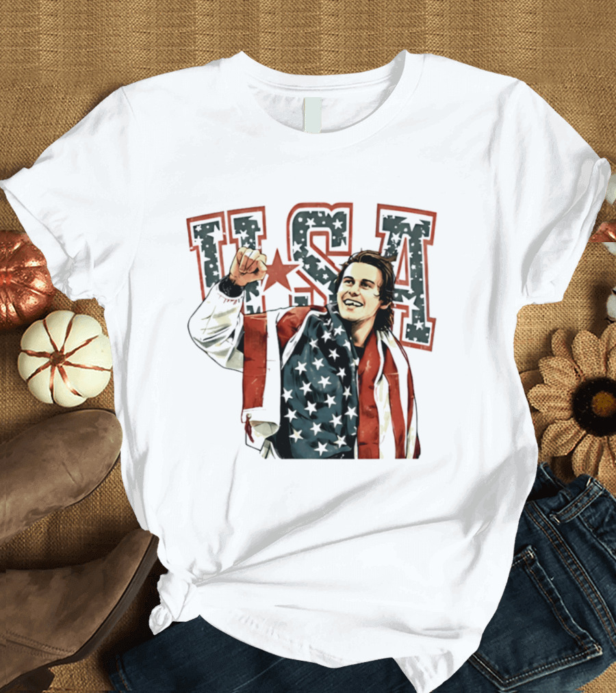 Jack Hughes USA Gold Victory 2026 Celebration T-Shirt