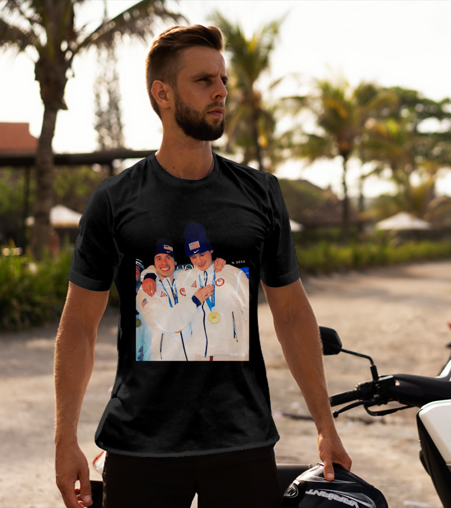 Team USA Golden Goal 2026 Milano Cortina Winter Olympics Celebrating Victory T-Shirt