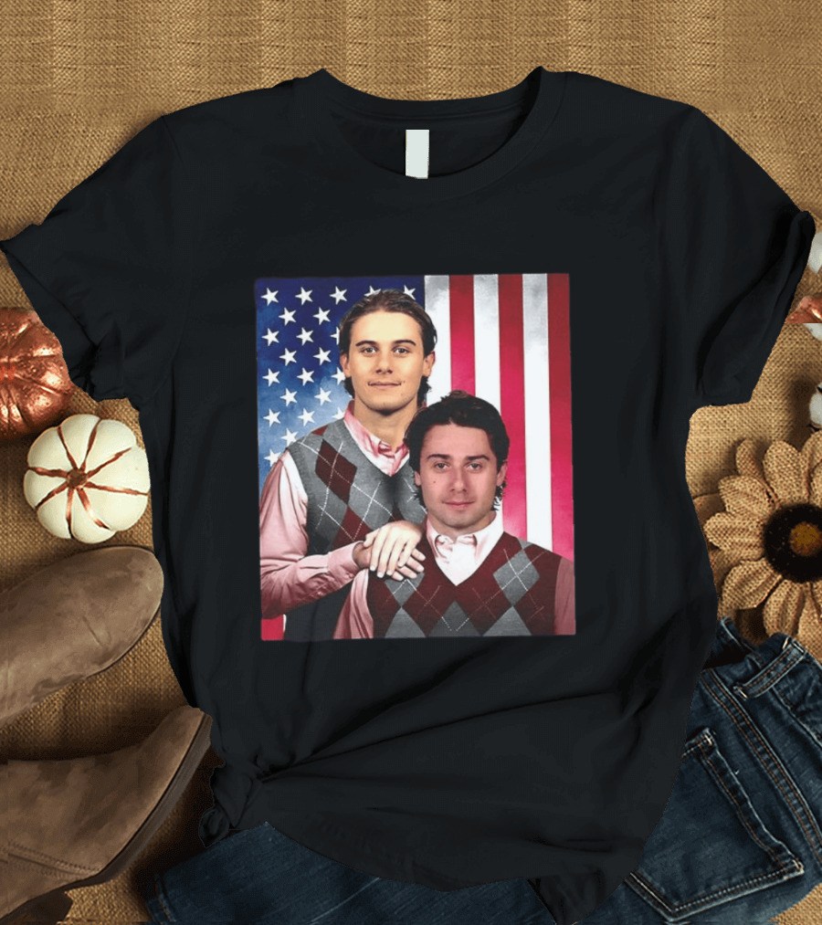 Jack Quinn Hughes USA Hockey Step Brothers American Flag T-Shirt