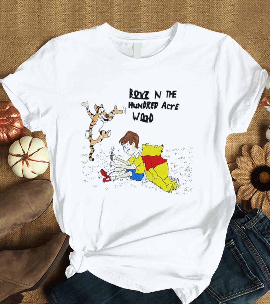 Boyz N The Hundred Acre Wood Bear The Pooh Paint Tigger Friends T-Shirt