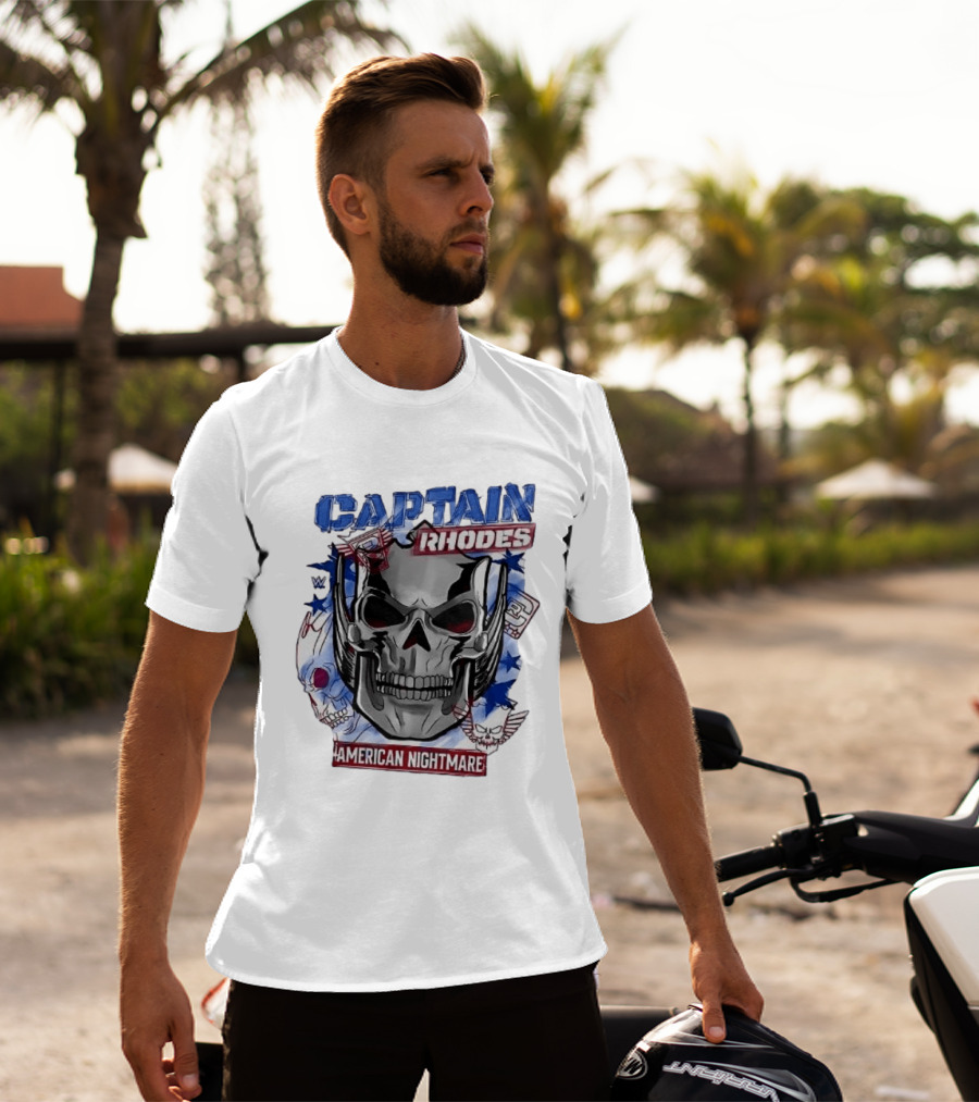 Captain Rhodes American Nightmare Skull WWE 2026 T-Shirt