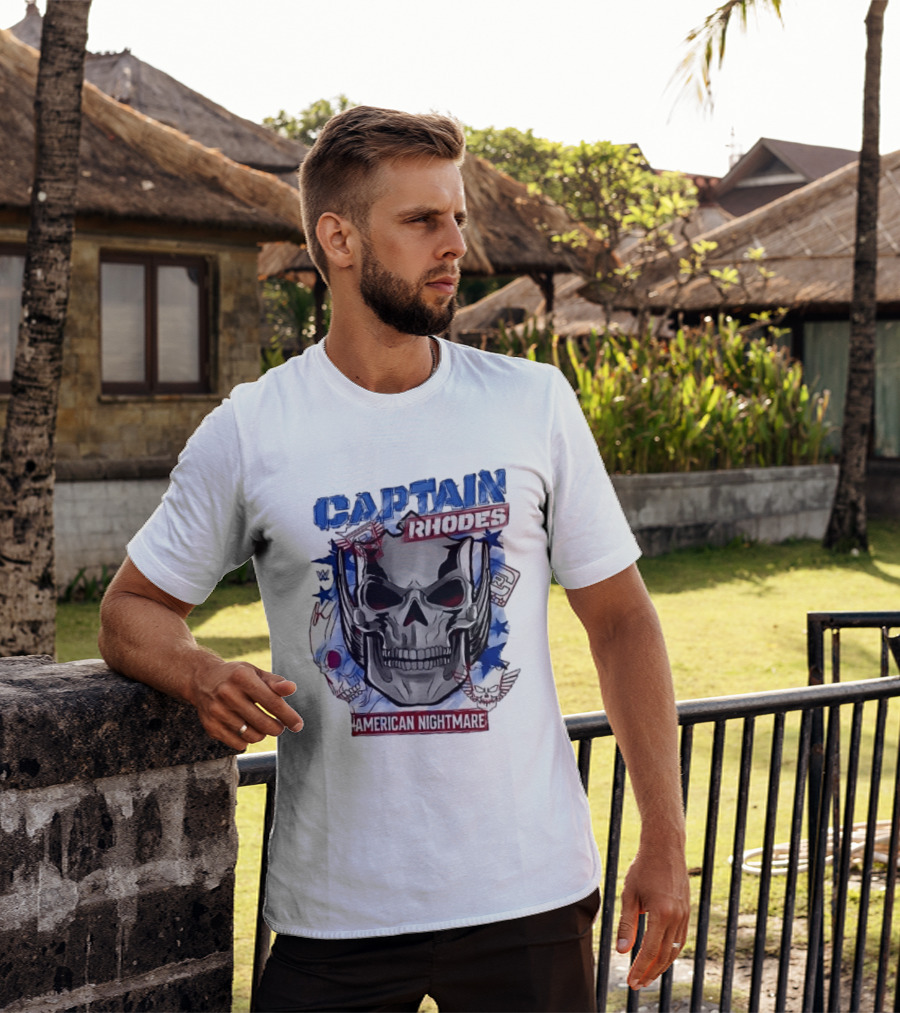Captain Rhodes American Nightmare Skull WWE 2026 T-Shirt