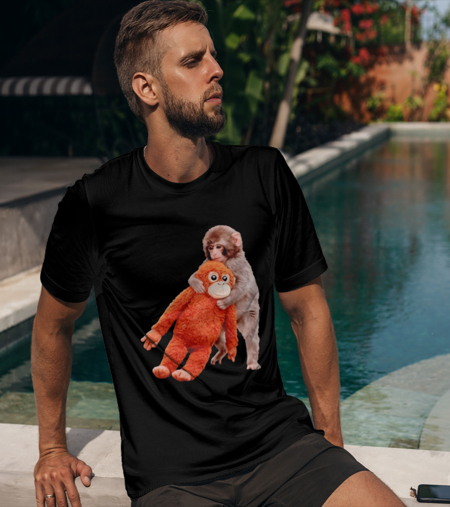 Punch Monkey Panchi Kun Stuffed Toy Hugging Cute Baby Monkey T-Shirt