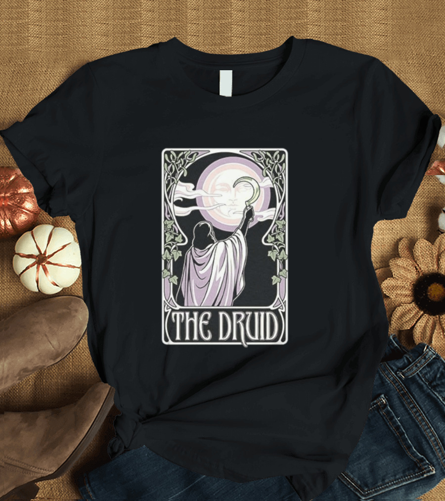 The Druid Tarot Card Moon And Sickle Mystical T-Shirt