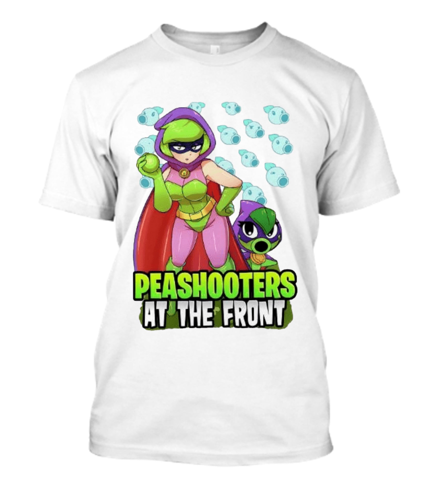 Peashooters At The Front Superhero Style Action Adventure T-Shirt