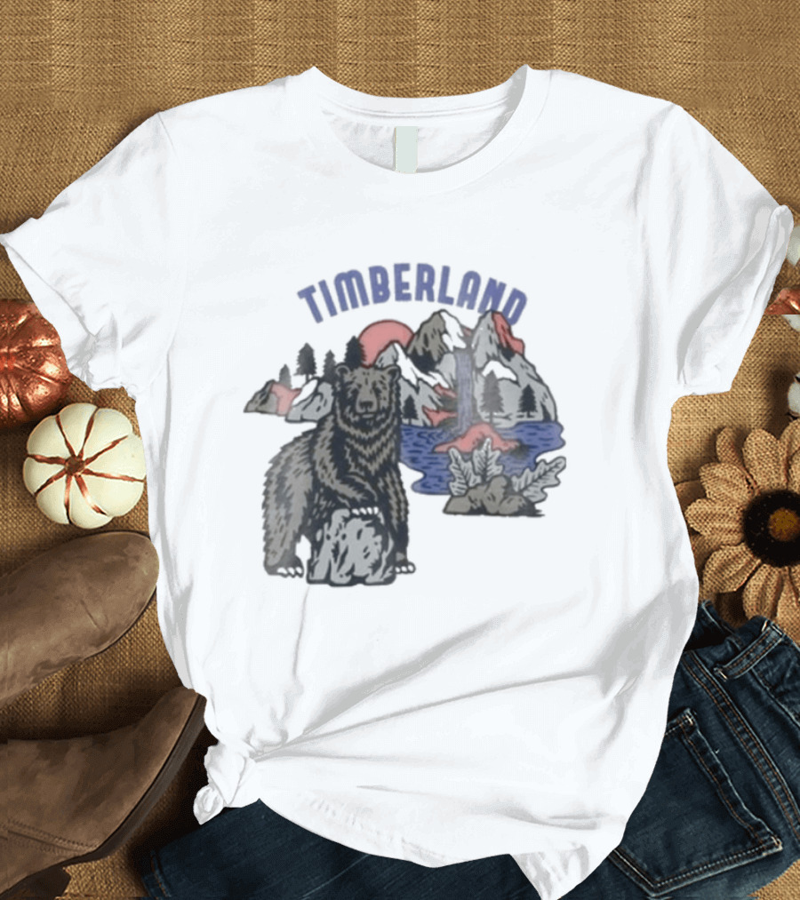 Timberland Bear Mountains And Sunset T-Shirt