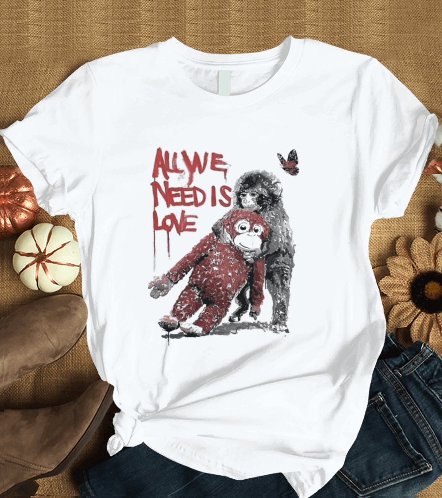All We Need Is Love Baby Monkey Punch Ikea Doll Japan Zoo T-Shirt