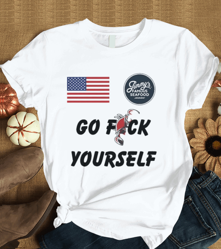 Jimmys Seafood Go F Yourself Crab American Flag T-Shirt