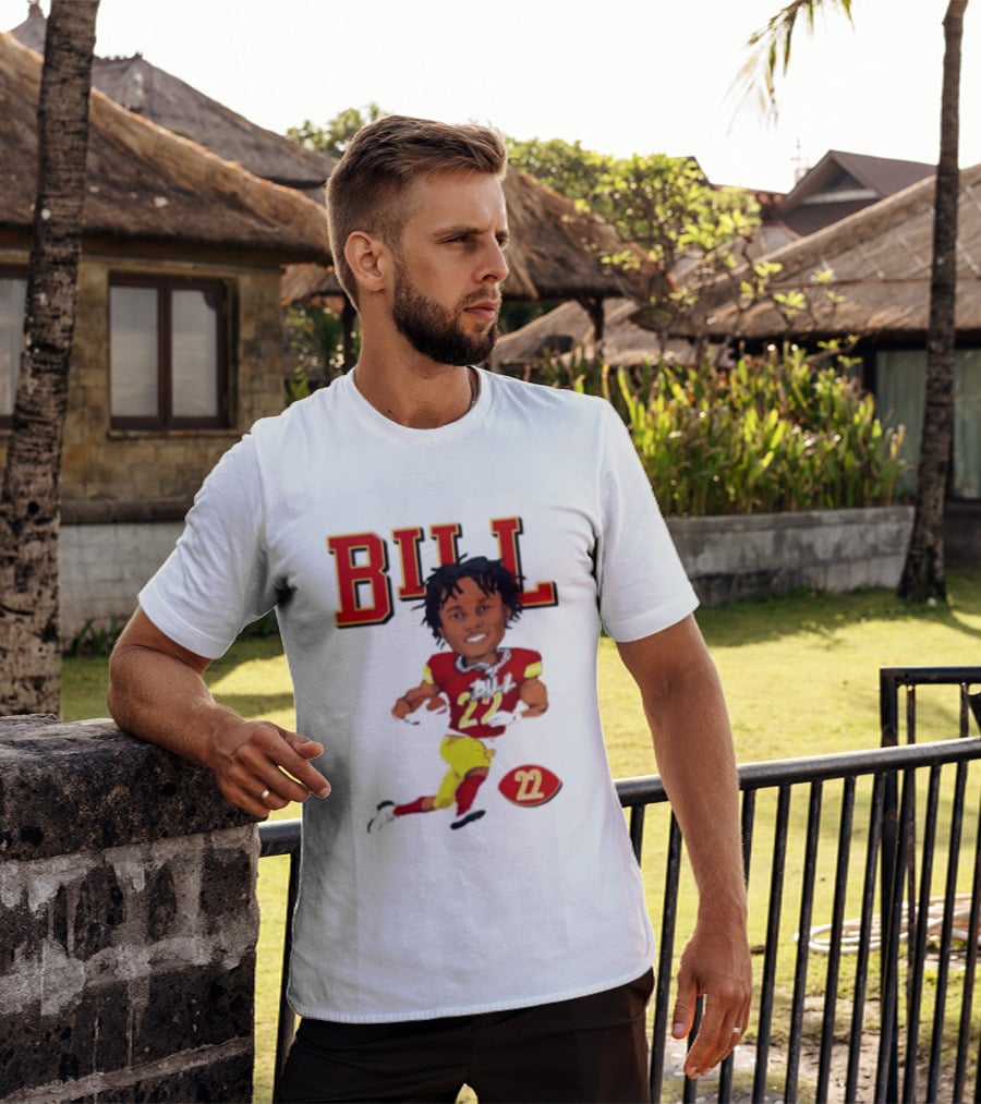 Original Bill 22 Washington Commanders Cartoon Football Player T-Shirt