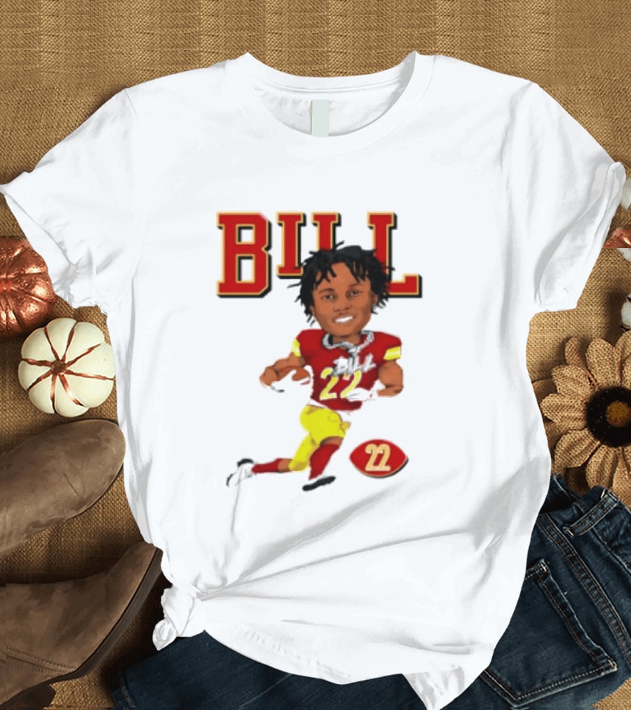 Original Bill 22 Washington Commanders Cartoon Football Player T-Shirt
