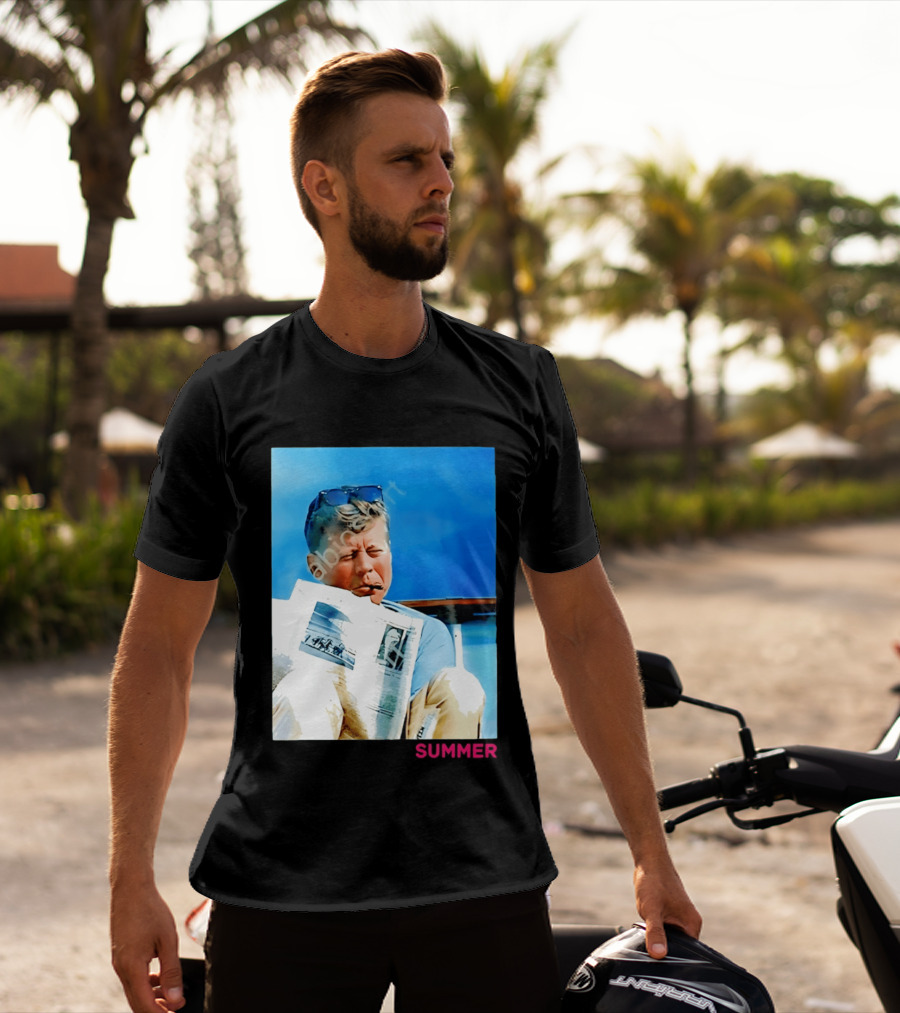 Barstool Sports JFK Summer Sunglasses Reading News T-Shirt