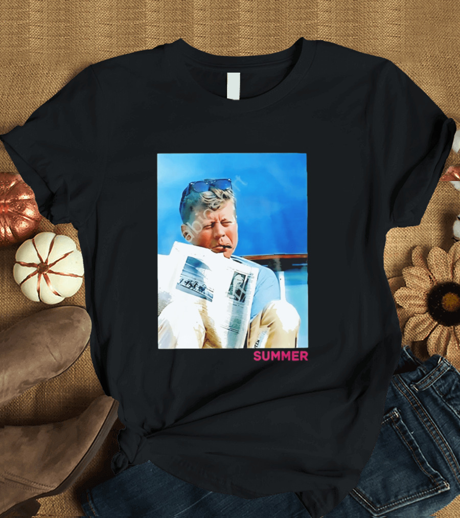 Barstool Sports JFK Summer Sunglasses Reading News T-Shirt