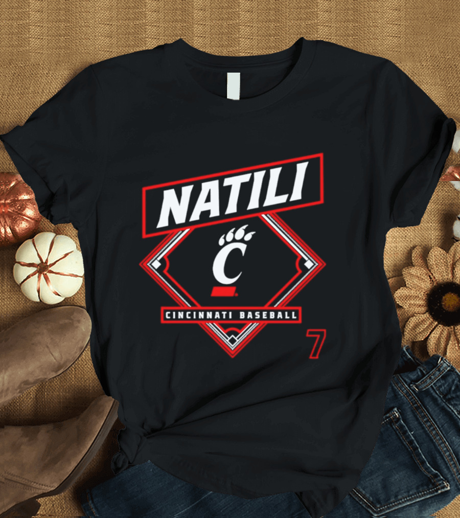 Natili Cincinnati Baseball Bearcats 2026 Number 7 T-Shirt