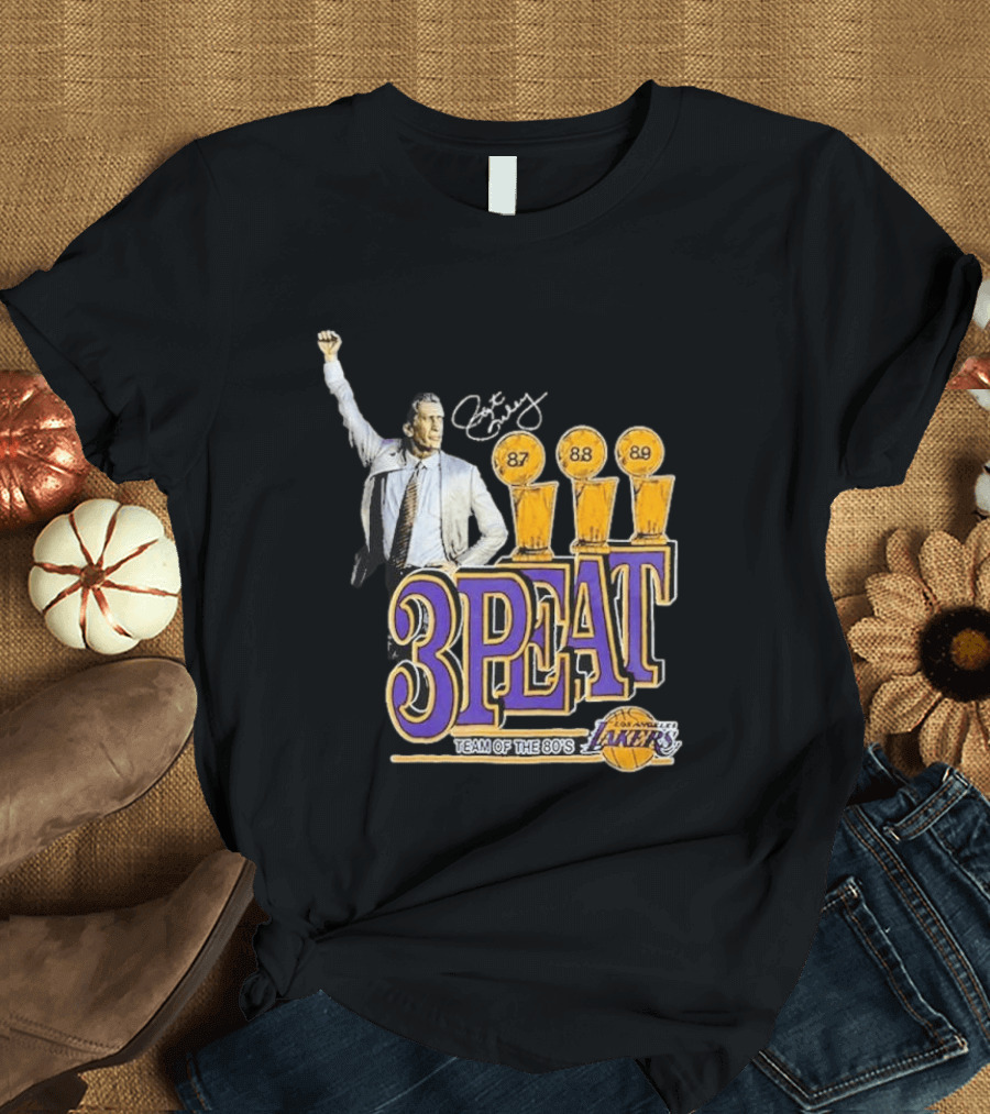 Los Angeles Lakers 3PEAT Team Of The 80's 87 88 89 Pat Riley T-Shirt