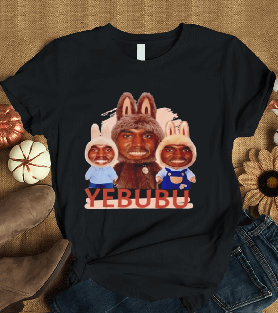 Yebubu Kanye West X Labubu Bunny Costume Trio T-Shirt