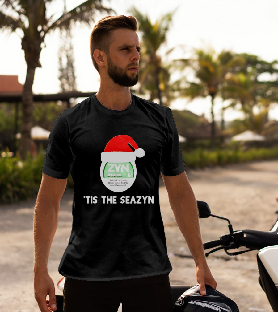 Zyn Spearmint Christmas Tis The Seazyn With Santa Hat T-Shirt