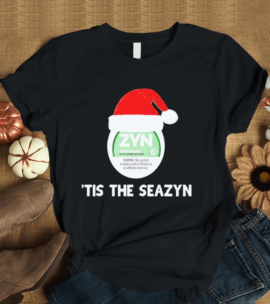 Zyn Spearmint Christmas Tis The Seazyn With Santa Hat T-Shirt