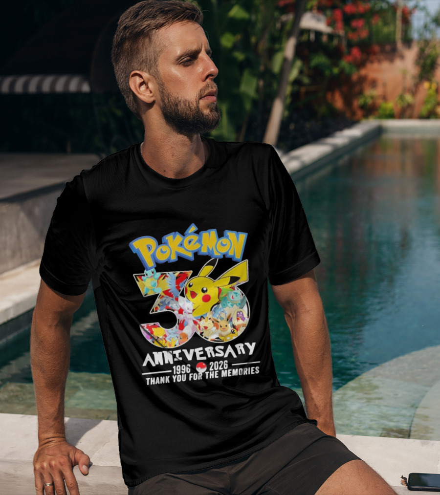 Pokémon 30th Anniversary 1996 2026 Thank You For The Memories T-Shirt