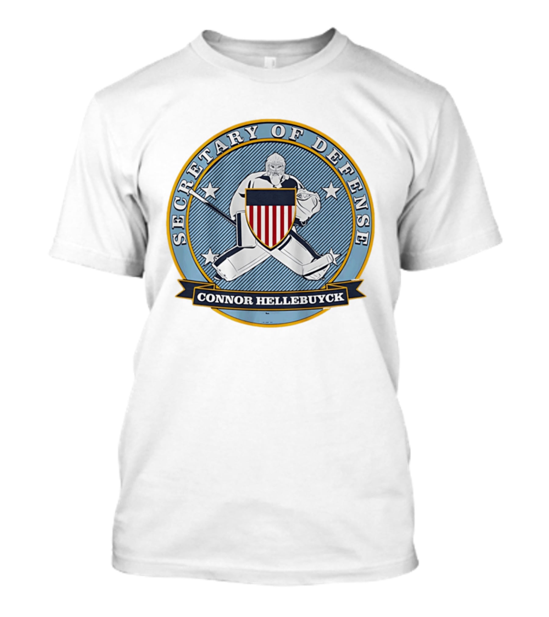 Connor Hellebuyck Secretary Of Defense Hockey Goalie T-Shirt