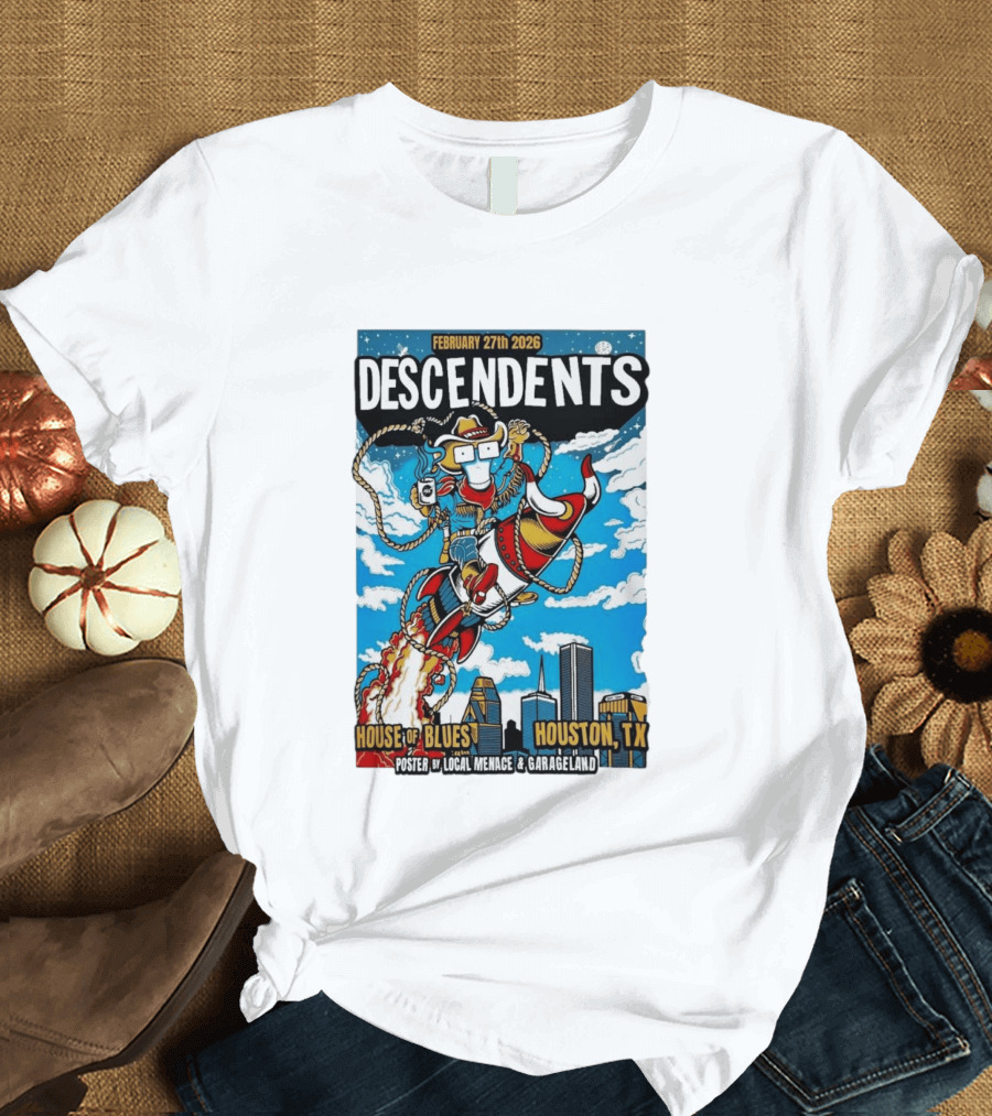 Descendents House Of Blues Houston TX February 27 2026 Rocket Cowboy T-Shirt