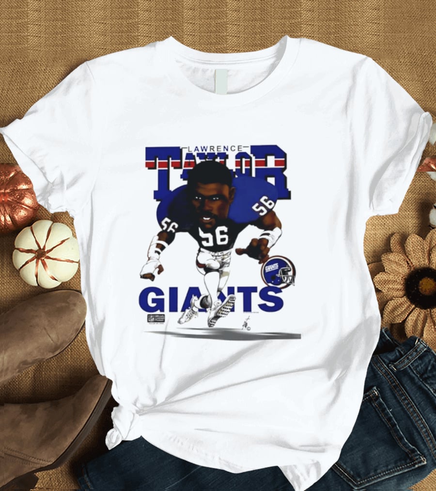 Lawrence Taylor Giants 56 New York 1987 Caricature T-Shirt