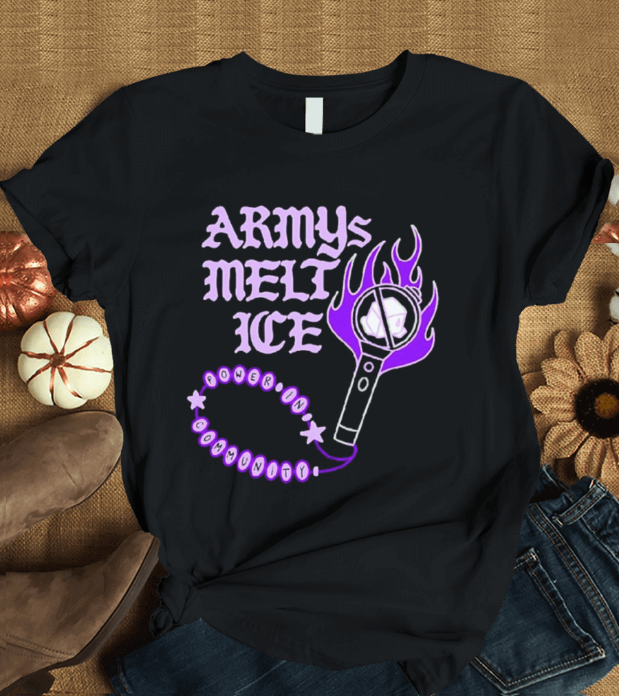 ARMYs Melt Ice Lightstick Flame T-Shirt