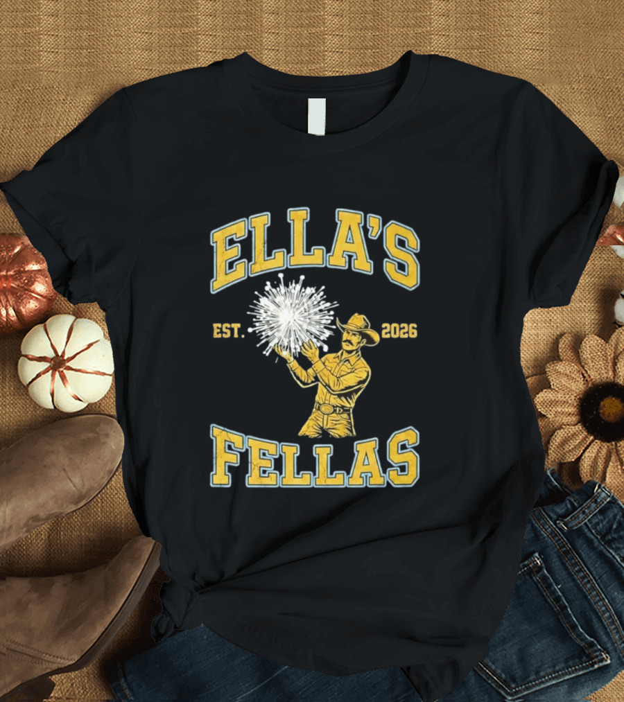 Ella Langley Ella's Fellas Est 2026 Cowboy And Fireworks T-Shirt